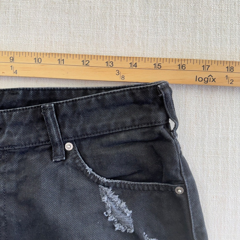 SER.O.YA Jack Distressed Denim Shorts Size 30 Black Made Italy NWT - Picture 8 of 13